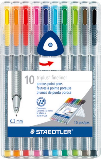 TRIPLUS FINELINERS .3MM 10PK