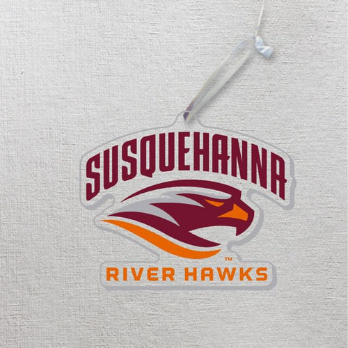 Susquehanna University River Hawks 3x4 Glass Ornament