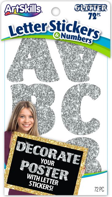 GLITTER LETTER & NUMBER SILVER