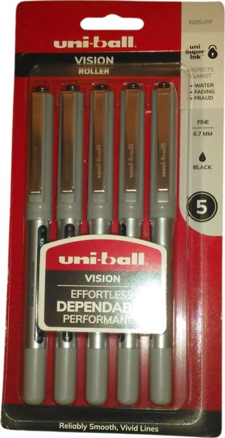 Roller 0.7mm Fine Black 5pk